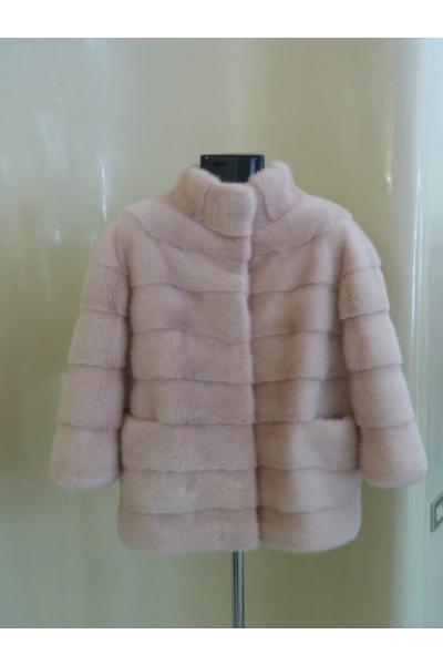 Giacca di visone rosa