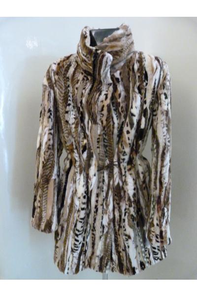 Giacca patchwork di visone rasato