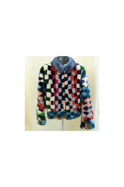 Blouson patchwork di visone